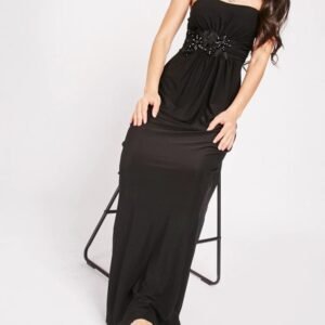 Encrusted Bandeau maxi dress size blue, black, green,10-12(M), 12-14(L)