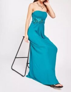 Encrusted Bandeau maxi dress size blue, black, green,10-12(M), 12-14(L)
