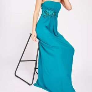 Encrusted Bandeau maxi dress size blue, black, green,10-12(M), 12-14(L)